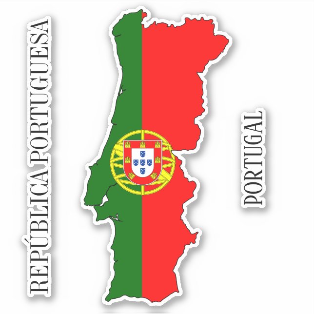 Kontur der portugiesischen Flagge Aufkleber (Vorderseite)