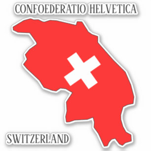 Kontur der Schweizer Flagge Aufkleber