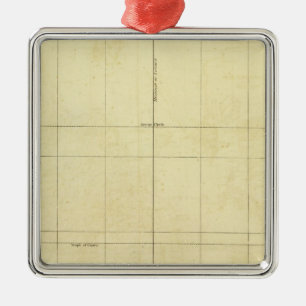 Kontur der Weltkarte Silbernes Ornament