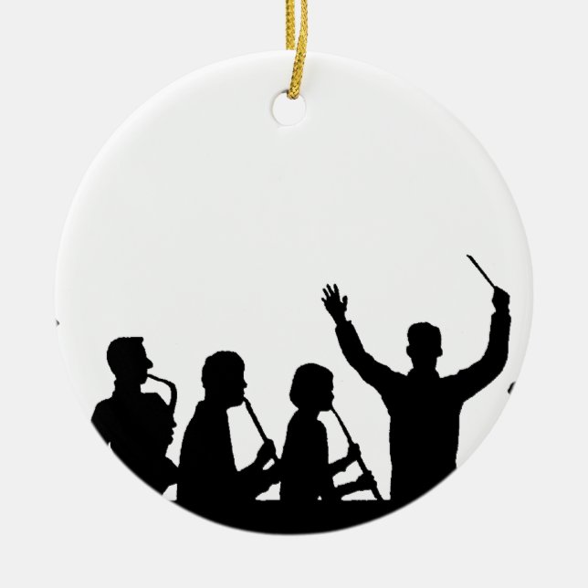 Kontur des Leiters und Band schwärzen auf Weiß Keramikornament (Vorne)