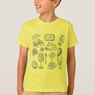 Kontur des Mittelmeerraums T-Shirt