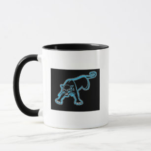 Kontur des schwarzen Panther-W/Blue Tasse