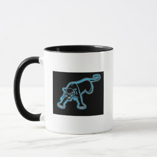 Kontur des schwarzen Panther-W/Blue Tasse