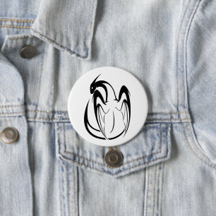 Kontur des Schwarzen und Weißen Drachen Button