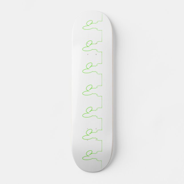 Kontur eines Hasen hellgrün Skateboard (Vorderseite)