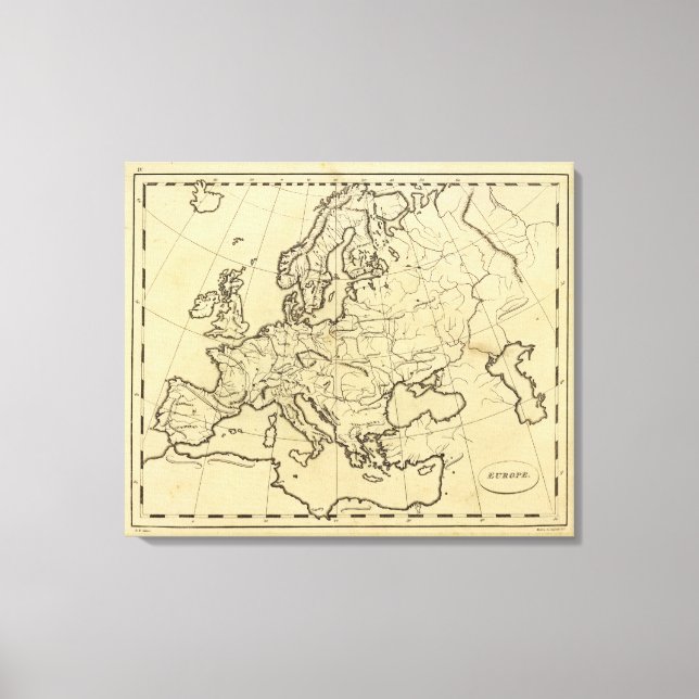 Kontur Europa Leinwanddruck (Vorderseite)