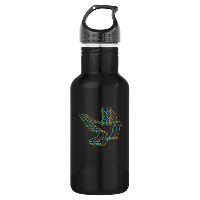 Kontur für Taubenliebhaber Edelstahlflasche (Vorderseite)