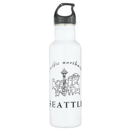 Kontur im Nordwesten der Seattle Skyline Edelstahlflasche