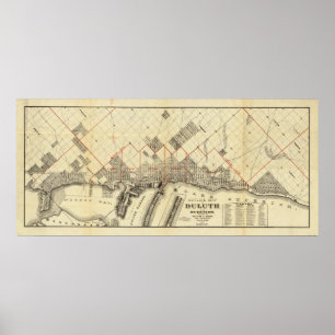 Kontur-Karte von Duluth und von Vororten Poster