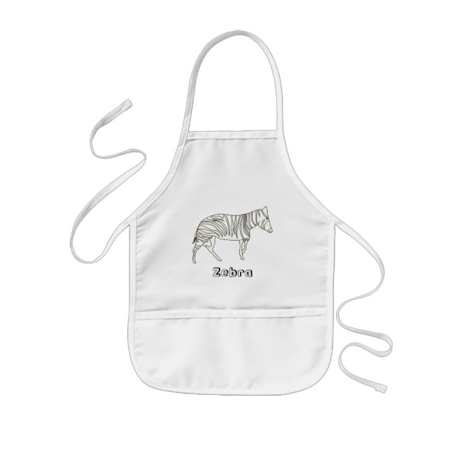 Kontur Kunst - Zeichn eines Zebra, Schürze (Vorne)