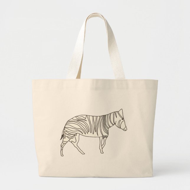 Kontur Kunst Zeichnend - Zebra, Stoffsäcke Jumbo Stoffbeutel (Vorne)