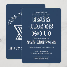KONTUR LETTERS STAR DAVID Custom Bar Mitzvah Einladung