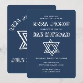 KONTUR LETTERS STAR DAVID Custom Bar Mitzvah Einladung