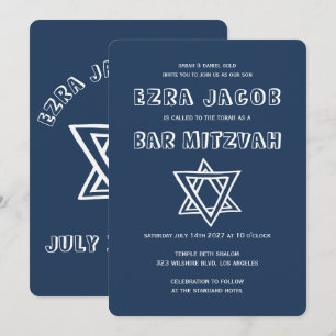 KONTUR LETTERS STAR DAVID Custom Bar Mitzvah Einladung