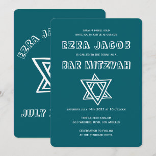 KONTUR LETTERS STAR DAVID Custom Bar Mitzvah Einladung