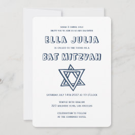 KONTUR LETTERS STAR DAVID Custom Bat Mitzvah Einladung