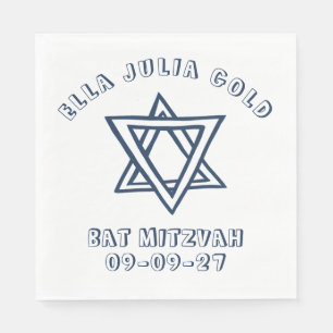 KONTUR LETTERS STAR DAVID Custom Bat Mitzvah Serviette
