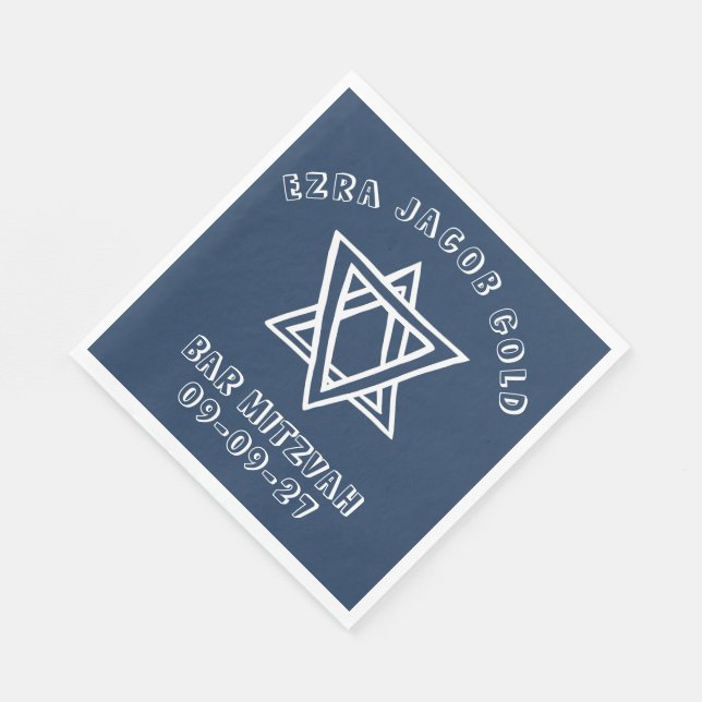 KONTUR LETTERS STAR DAVID Custom Bat Mitzvah Serviette (Ecke)