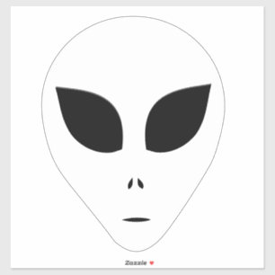 Kontur "Schwarz-Weiß-Alien-Gesicht" Aufkleber