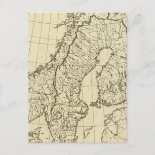 Kontur Schweden, Dänemark, Norwegen Postkarte
