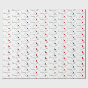 Kontur Shark Weihnachtsmannmütze Weißer Weihnach Geschenkpapier