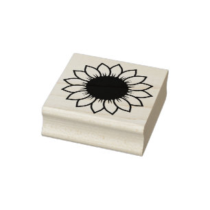 Kontur Sonnenblumen Silhouette Art Gummi Briefmark Gummistempel