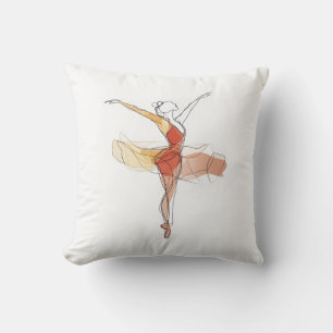 Kontur Stroke Dancing Red Ballerina Studio Dekorat Kissen