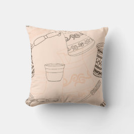 Kontur Türkischer Kaffee Elegantes Minimalistische Kissen