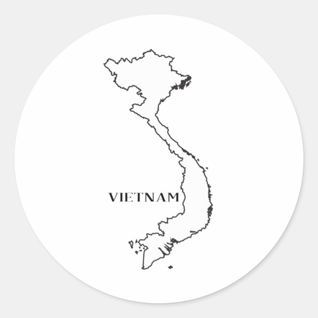 Kontur Vietnam Runder Aufkleber (Vorderseite)