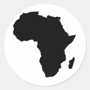 Kontur von Afrika Runder Aufkleber