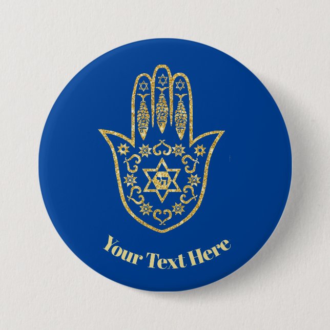 Kontur von Gold Hamsa Button (Vorderseite)