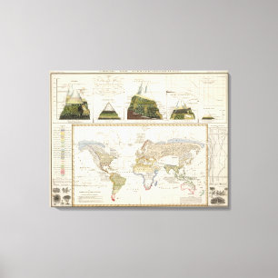 Kontur von Pflanzengeographie Leinwanddruck