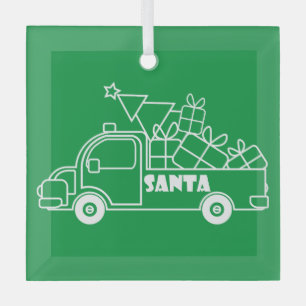 Kontur Weihnachtswagen Ausblick auf die Pkw Ornament Aus Glas