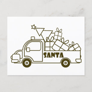 Kontur Weihnachtswagen Ausblick auf die Pkw Postkarte