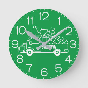 Kontur Weihnachtswagen Ausblick auf die Pkw Runde Wanduhr