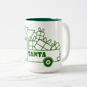Kontur Weihnachtswagen Ausblick auf die Pkw Zweifarbige Tasse