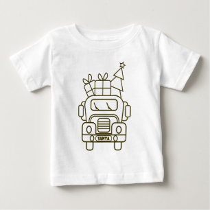 Kontur Weihnachtswagen Santa Auto Vorderansicht Baby T-shirt