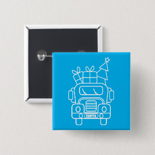 Kontur Weihnachtswagen Santa Auto Vorderansicht Button