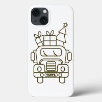 Kontur Weihnachtswagen Santa Auto Vorderansicht