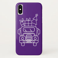 Kontur Weihnachtswagen Santa Auto Vorderansicht