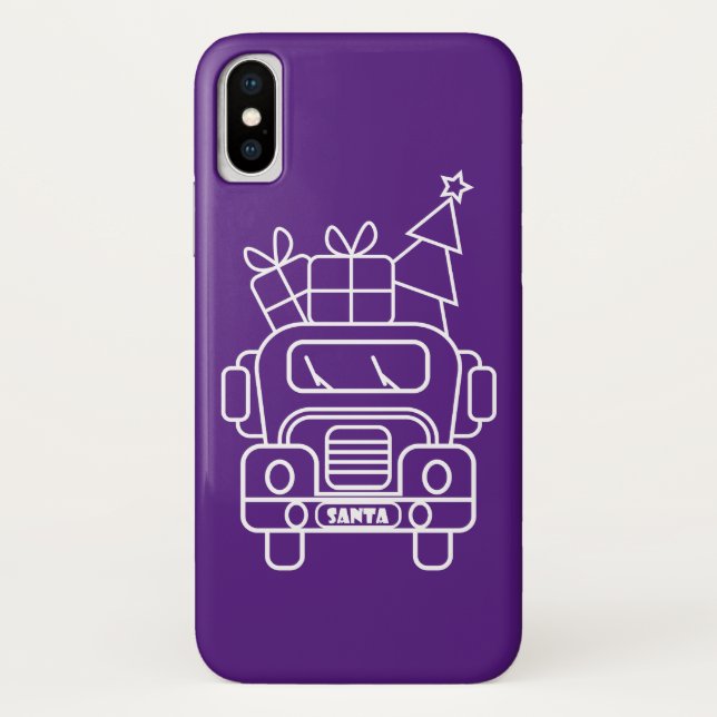 Kontur Weihnachtswagen Santa Auto Vorderansicht Case-Mate iPhone Hülle (Rückseite)