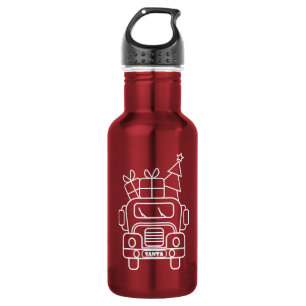 Kontur Weihnachtswagen Santa Auto Vorderansicht Edelstahlflasche