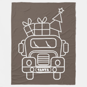 Kontur Weihnachtswagen Santa Auto Vorderansicht Fleecedecke