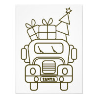 Kontur Weihnachtswagen Santa Auto Vorderansicht