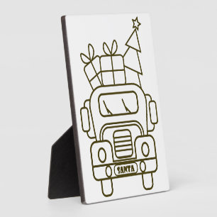 Kontur Weihnachtswagen Santa Auto Vorderansicht Fotoplatte