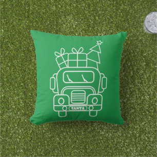 Kontur Weihnachtswagen Santa Auto Vorderansicht Kissen