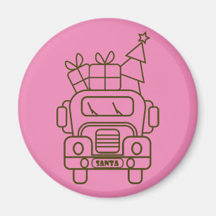 Kontur Weihnachtswagen Santa Auto Vorderansicht Magnet