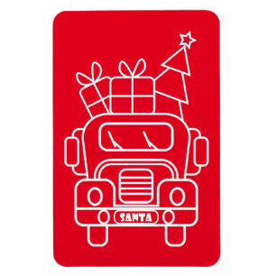 Kontur Weihnachtswagen Santa Auto Vorderansicht Magnet