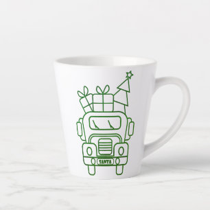 Kontur Weihnachtswagen Santa Auto Vorderansicht Milchtasse