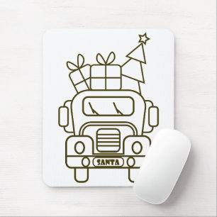 Kontur Weihnachtswagen Santa Auto Vorderansicht Mousepad